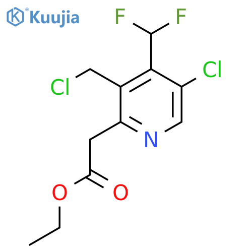 Ethyl 5-chloro-3-(chloromethyl)-4-(difluoromethyl)pyridine-2-acetate structure