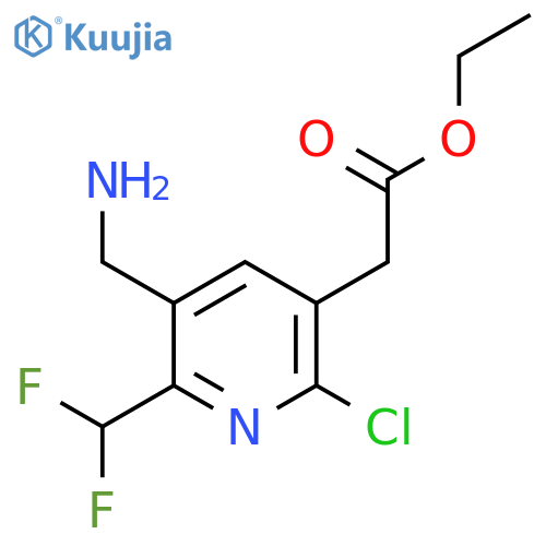 Ethyl 3-(aminomethyl)-6-chloro-2-(difluoromethyl)pyridine-5-acetate structure