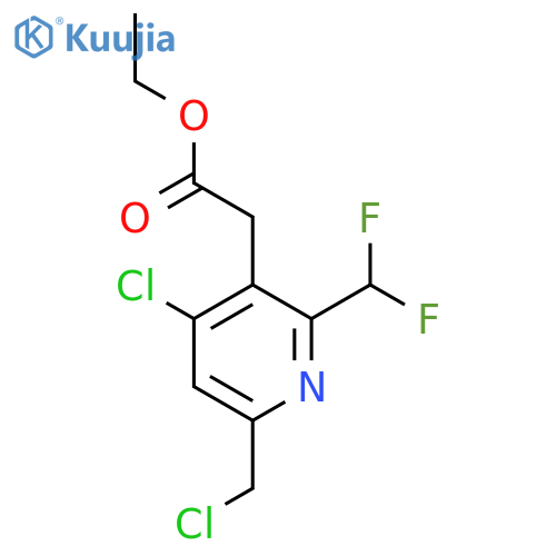 Ethyl 4-chloro-6-(chloromethyl)-2-(difluoromethyl)pyridine-3-acetate structure
