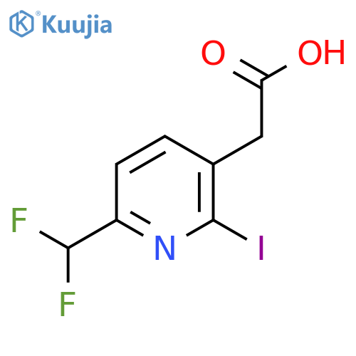 6-(Difluoromethyl)-2-iodopyridine-3-acetic acid structure