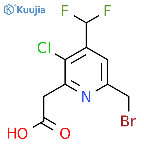 6-(Bromomethyl)-3-chloro-4-(difluoromethyl)pyridine-2-acetic acid structure