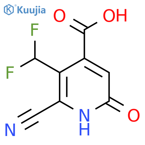 2-Cyano-3-(difluoromethyl)-6-hydroxypyridine-4-carboxylic acid structure
