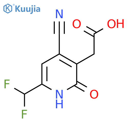 4-Cyano-6-(difluoromethyl)-2-hydroxypyridine-3-acetic acid structure