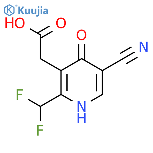 5-Cyano-2-(difluoromethyl)-4-hydroxypyridine-3-acetic acid structure