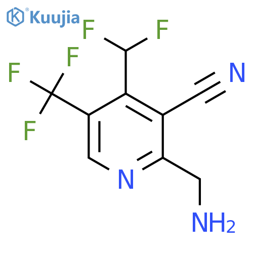 2-(Aminomethyl)-3-cyano-4-(difluoromethyl)-5-(trifluoromethyl)pyridine structure