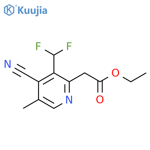 Ethyl 4-cyano-3-(difluoromethyl)-5-methylpyridine-2-acetate structure
