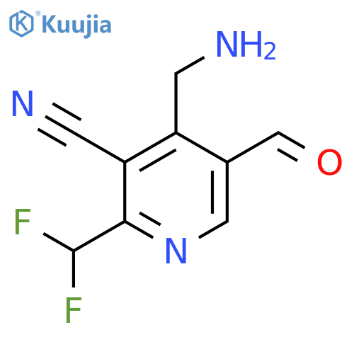4-(Aminomethyl)-3-cyano-2-(difluoromethyl)pyridine-5-carboxaldehyde structure