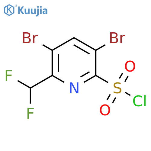 3,5-Dibromo-2-(difluoromethyl)pyridine-6-sulfonyl chloride structure