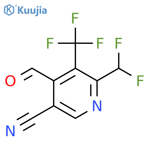 5-Cyano-2-(difluoromethyl)-3-(trifluoromethyl)pyridine-4-carboxaldehyde structure