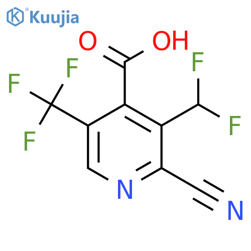 2-Cyano-3-(difluoromethyl)-5-(trifluoromethyl)pyridine-4-carboxylic acid structure