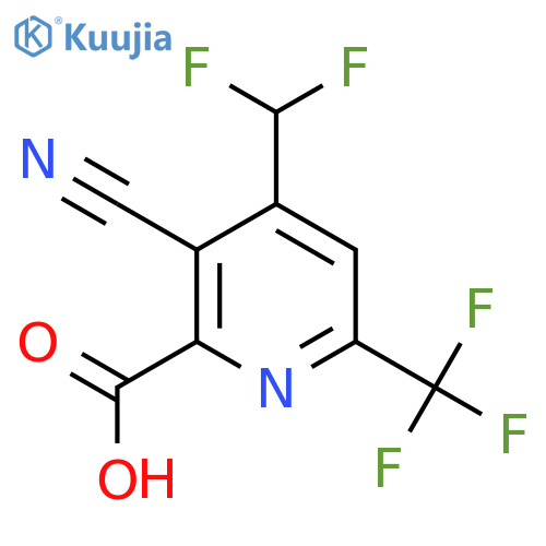 3-Cyano-4-(difluoromethyl)-6-(trifluoromethyl)pyridine-2-carboxylic acid structure