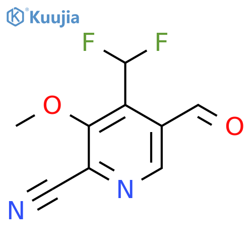 2-Cyano-4-(difluoromethyl)-3-methoxypyridine-5-carboxaldehyde structure