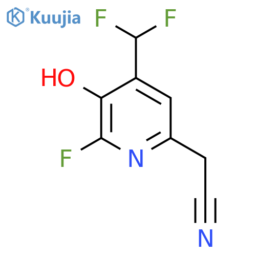 4-(Difluoromethyl)-2-fluoro-3-hydroxypyridine-6-acetonitrile structure