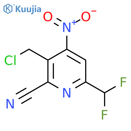 3-(Chloromethyl)-2-cyano-6-(difluoromethyl)-4-nitropyridine structure
