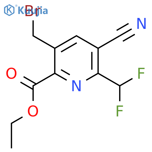 Ethyl 3-(bromomethyl)-5-cyano-6-(difluoromethyl)pyridine-2-carboxylate structure