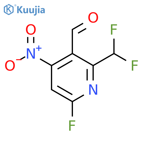 2-(Difluoromethyl)-6-fluoro-4-nitropyridine-3-carboxaldehyde structure
