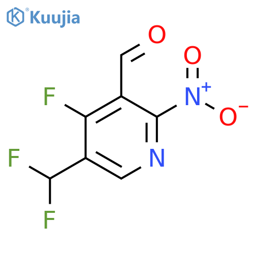 5-(Difluoromethyl)-4-fluoro-2-nitropyridine-3-carboxaldehyde structure