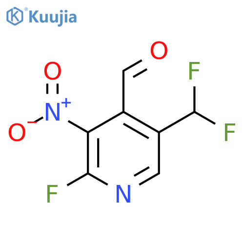 5-(Difluoromethyl)-2-fluoro-3-nitropyridine-4-carboxaldehyde structure