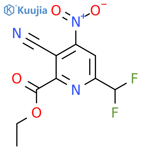 Ethyl 3-cyano-6-(difluoromethyl)-4-nitropyridine-2-carboxylate structure