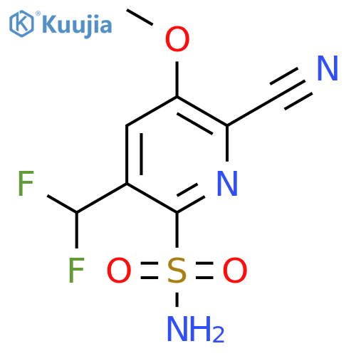 2-Cyano-5-(difluoromethyl)-3-methoxypyridine-6-sulfonamide structure