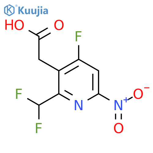 2-(Difluoromethyl)-4-fluoro-6-nitropyridine-3-acetic acid structure