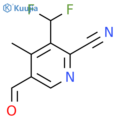 2-Cyano-3-(difluoromethyl)-4-methylpyridine-5-carboxaldehyde structure