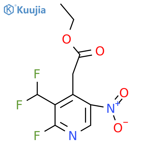 Ethyl 3-(difluoromethyl)-2-fluoro-5-nitropyridine-4-acetate structure