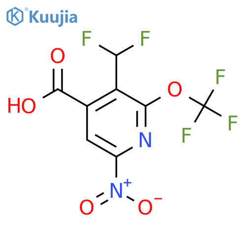 3-(Difluoromethyl)-6-nitro-2-(trifluoromethoxy)pyridine-4-carboxylic acid structure