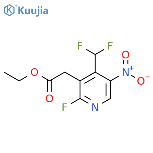 Ethyl 4-(difluoromethyl)-2-fluoro-5-nitropyridine-3-acetate structure