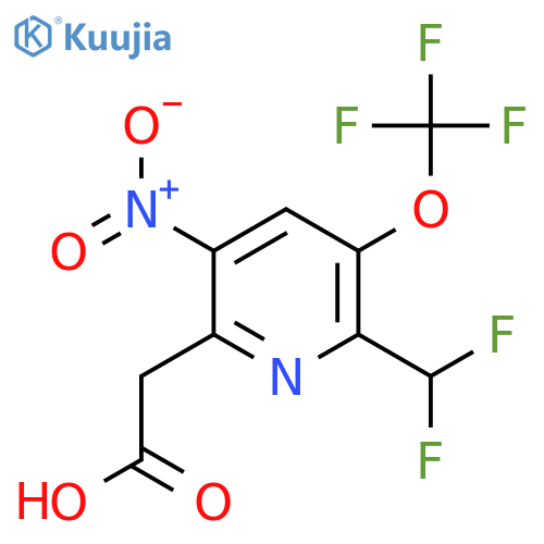 2-(Difluoromethyl)-5-nitro-3-(trifluoromethoxy)pyridine-6-acetic acid structure
