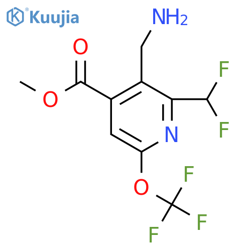Methyl 3-(aminomethyl)-2-(difluoromethyl)-6-(trifluoromethoxy)pyridine-4-carboxylate structure