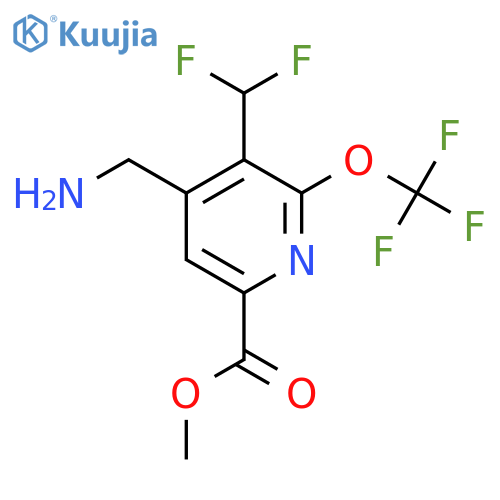 Methyl 4-(aminomethyl)-3-(difluoromethyl)-2-(trifluoromethoxy)pyridine-6-carboxylate structure