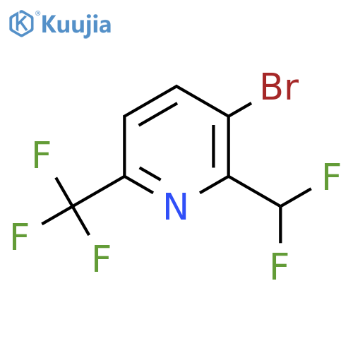 3-Bromo-2-(difluoromethyl)-6-(trifluoromethyl)pyridine structure