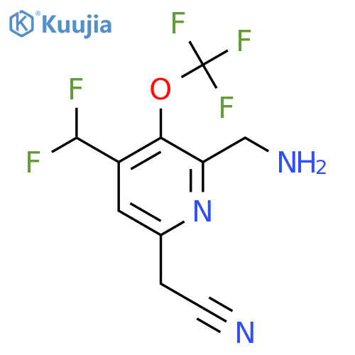 2-(Aminomethyl)-4-(difluoromethyl)-3-(trifluoromethoxy)pyridine-6-acetonitrile structure