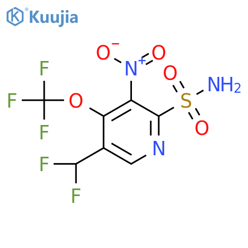 5-(Difluoromethyl)-3-nitro-4-(trifluoromethoxy)pyridine-2-sulfonamide structure
