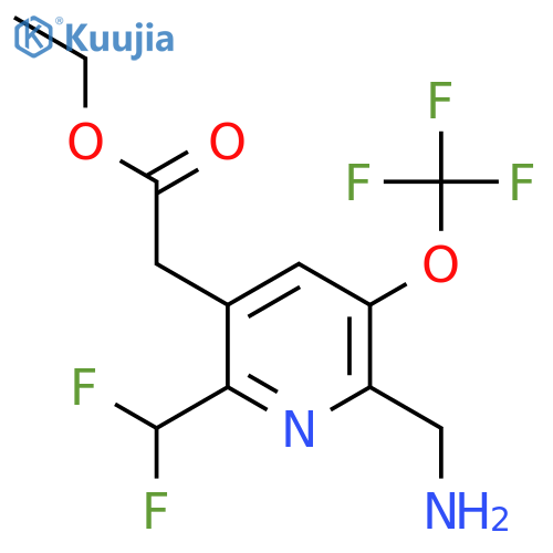 Ethyl 2-(aminomethyl)-6-(difluoromethyl)-3-(trifluoromethoxy)pyridine-5-acetate structure