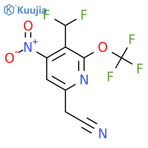 3-(Difluoromethyl)-4-nitro-2-(trifluoromethoxy)pyridine-6-acetonitrile structure
