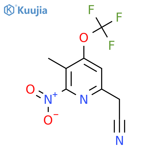 3-Methyl-2-nitro-4-(trifluoromethoxy)pyridine-6-acetonitrile structure
