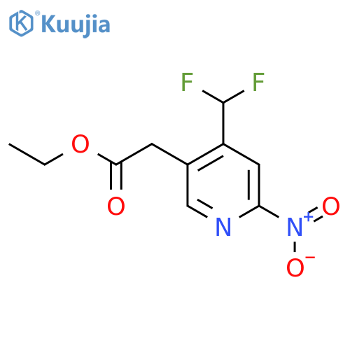 Ethyl 4-(difluoromethyl)-2-nitropyridine-5-acetate structure