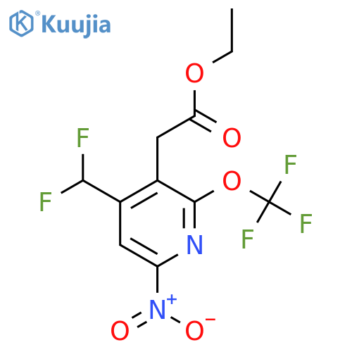 Ethyl 4-(difluoromethyl)-6-nitro-2-(trifluoromethoxy)pyridine-3-acetate structure