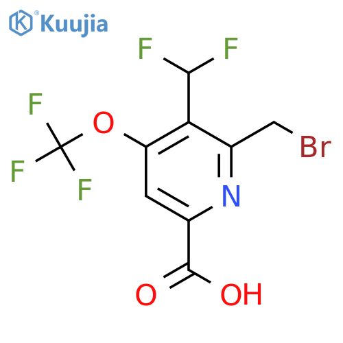 2-(Bromomethyl)-3-(difluoromethyl)-4-(trifluoromethoxy)pyridine-6-carboxylic acid structure