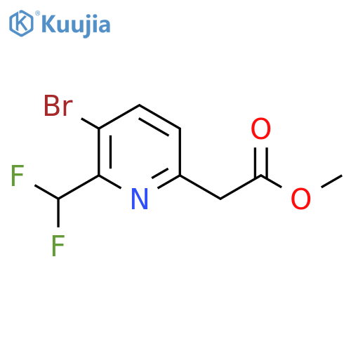 Methyl 3-bromo-2-(difluoromethyl)pyridine-6-acetate structure