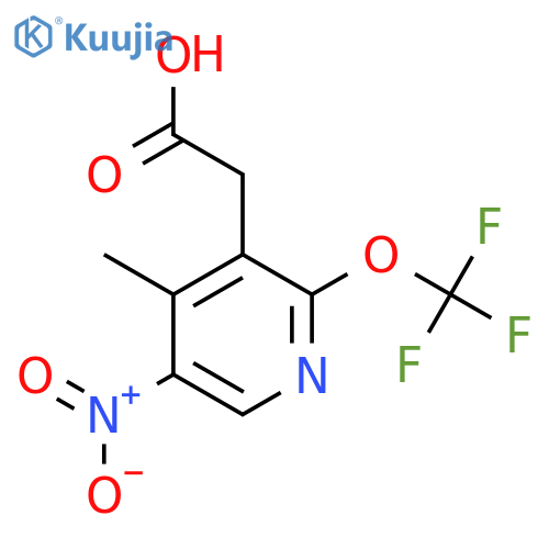 4-Methyl-5-nitro-2-(trifluoromethoxy)pyridine-3-acetic acid structure