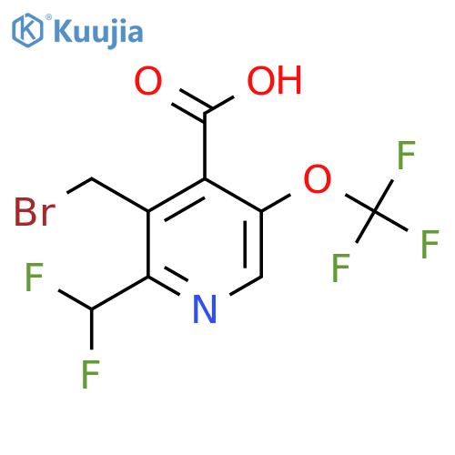 3-(Bromomethyl)-2-(difluoromethyl)-5-(trifluoromethoxy)pyridine-4-carboxylic acid structure