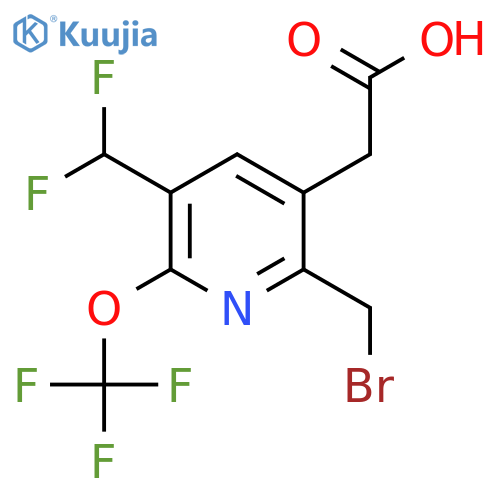 2-(Bromomethyl)-5-(difluoromethyl)-6-(trifluoromethoxy)pyridine-3-acetic acid structure