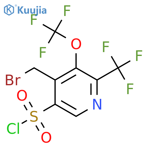 4-(Bromomethyl)-3-(trifluoromethoxy)-2-(trifluoromethyl)pyridine-5-sulfonyl chloride structure
