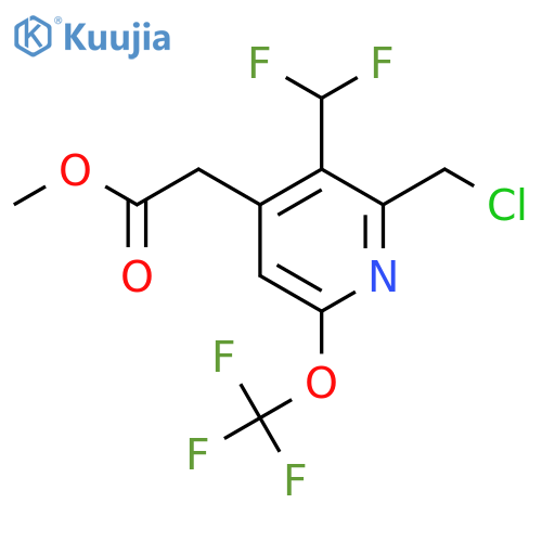 Methyl 2-(chloromethyl)-3-(difluoromethyl)-6-(trifluoromethoxy)pyridine-4-acetate structure