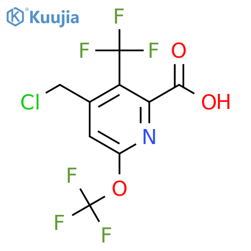 4-(Chloromethyl)-6-(trifluoromethoxy)-3-(trifluoromethyl)pyridine-2-carboxylic acid structure