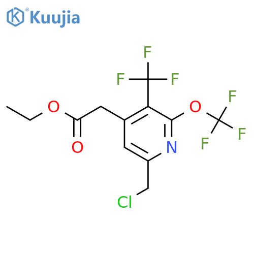 Ethyl 6-(chloromethyl)-2-(trifluoromethoxy)-3-(trifluoromethyl)pyridine-4-acetate structure