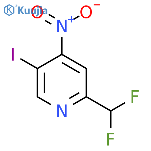 2-(Difluoromethyl)-5-iodo-4-nitropyridine structure